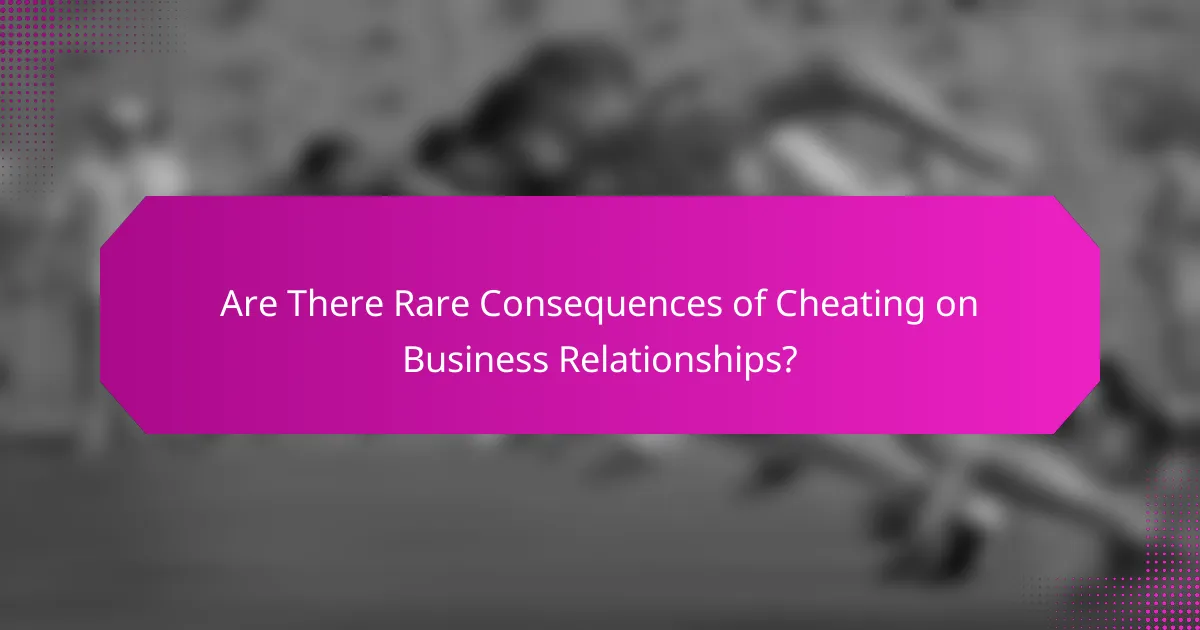 Are There Rare Consequences of Cheating on Business Relationships?