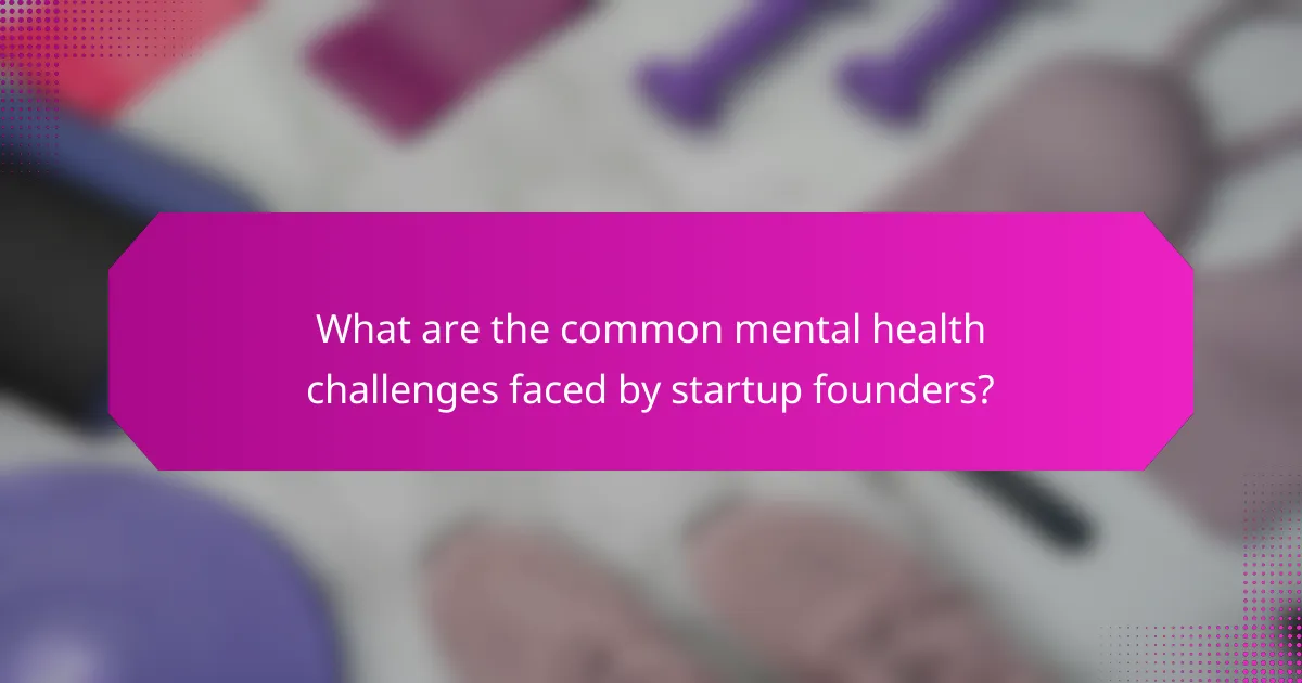 What are the common mental health challenges faced by startup founders?