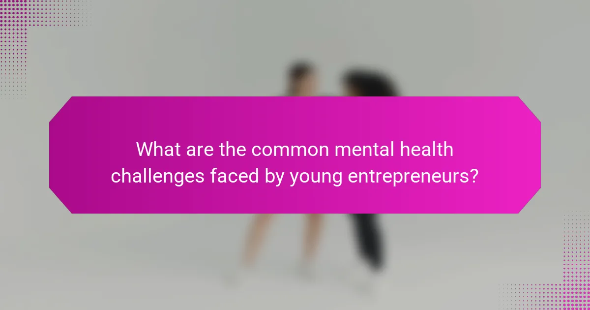 What are the common mental health challenges faced by young entrepreneurs?