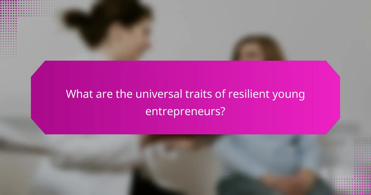 What are the universal traits of resilient young entrepreneurs?
