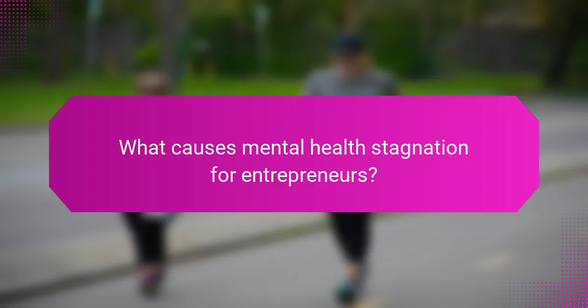 What causes mental health stagnation for entrepreneurs?