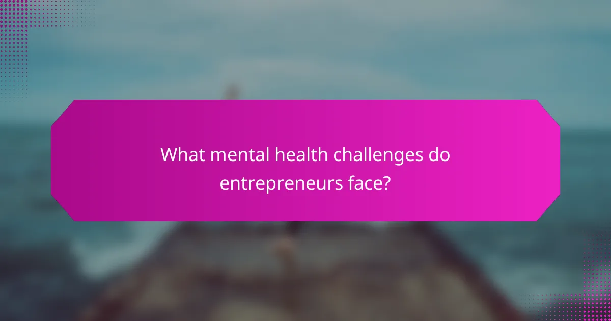 What mental health challenges do entrepreneurs face?