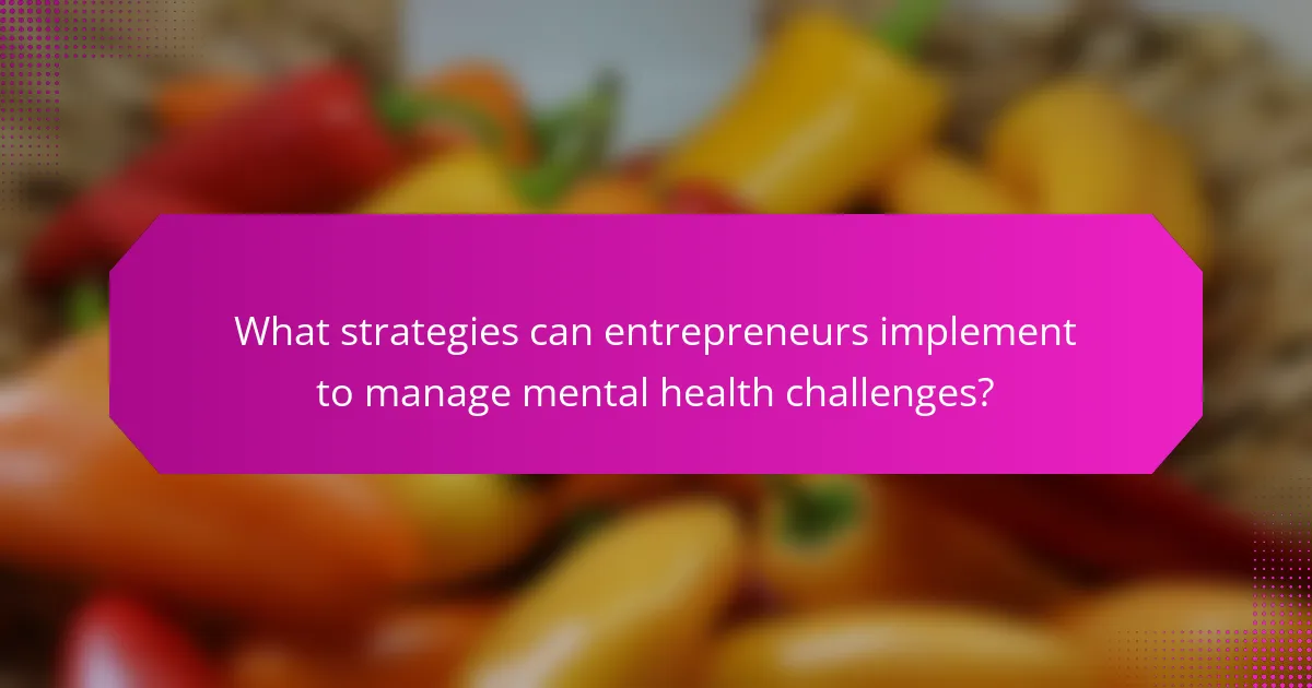 What strategies can entrepreneurs implement to manage mental health challenges?