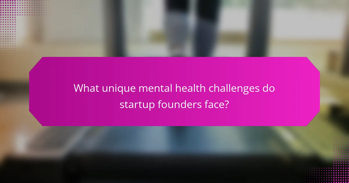 What unique mental health challenges do startup founders face?