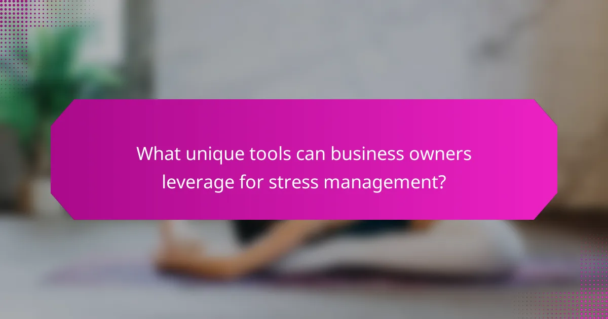 What unique tools can business owners leverage for stress management?
